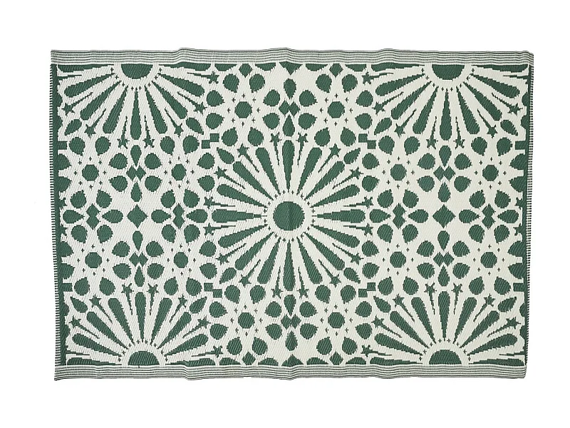 Tapis Déco Imprimé "Patio" 120x180cm Vert