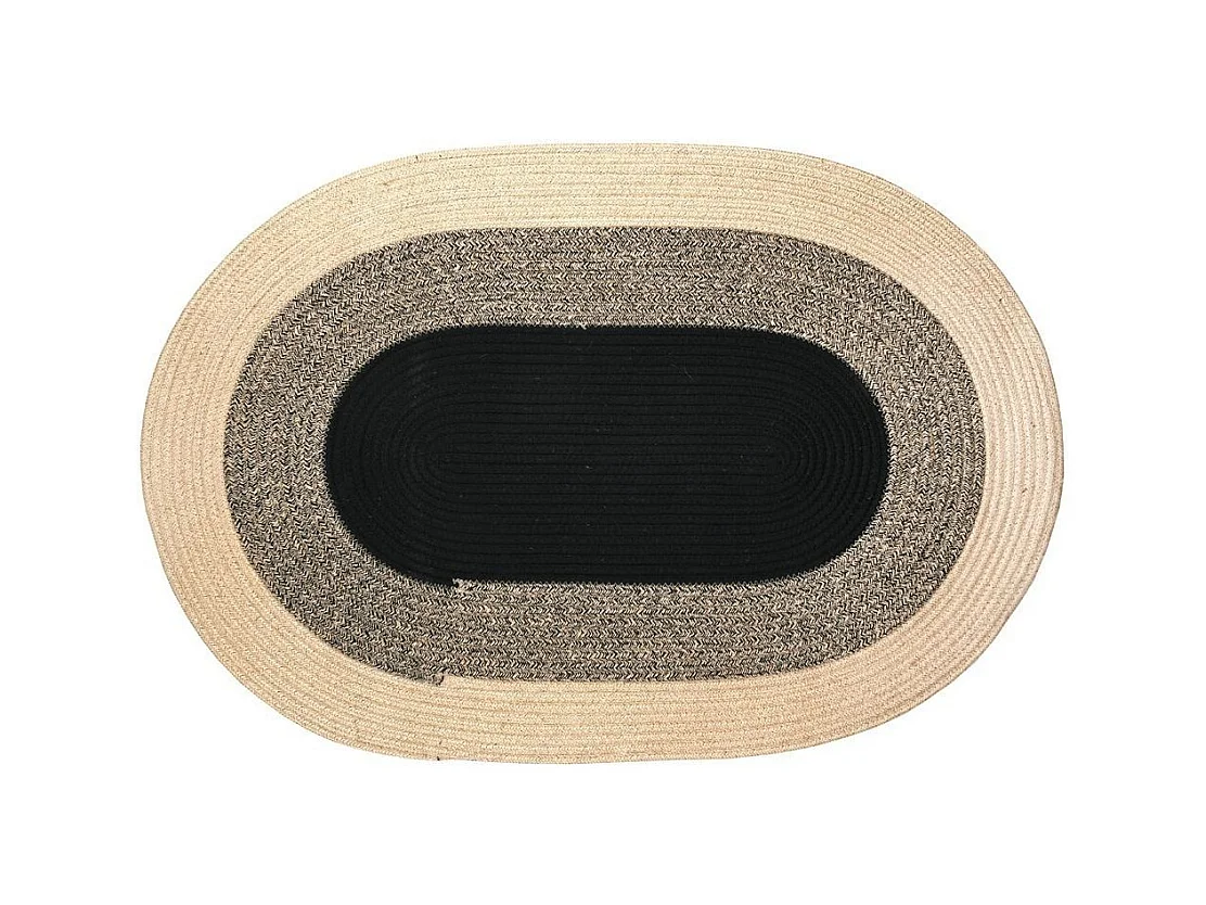 Tapis ovale en jute naturelle et teintée