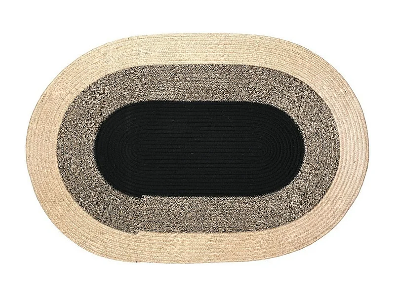 Tapis ovale en jute naturelle et teintée