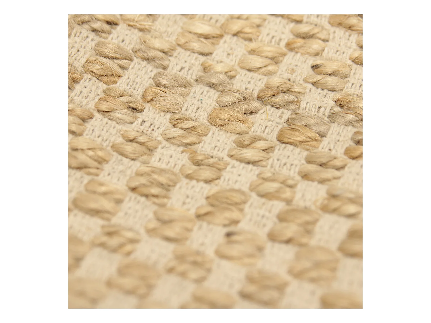 Tapis En Toile De Jute Avec Franges 120x170cm Marron