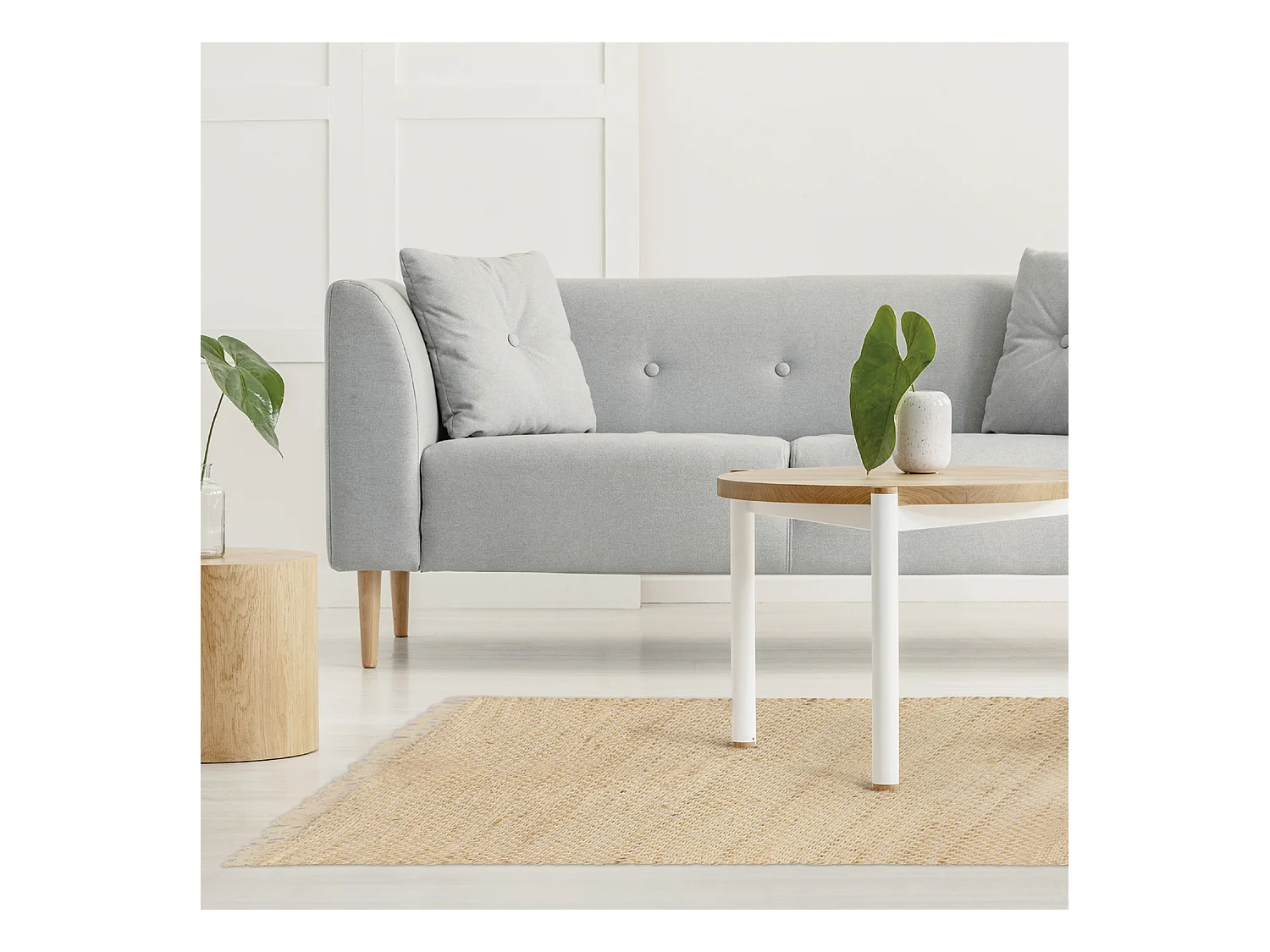 Tapis En Toile De Jute Avec Franges 120x170cm Marron