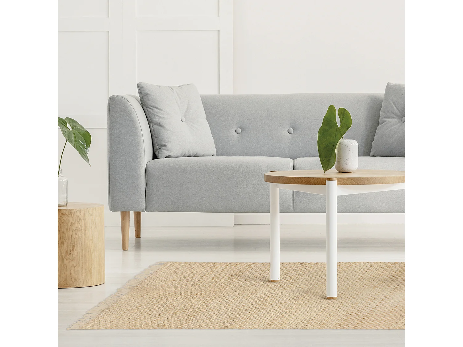 Tapis En Toile De Jute Avec Franges 120x170cm Marron