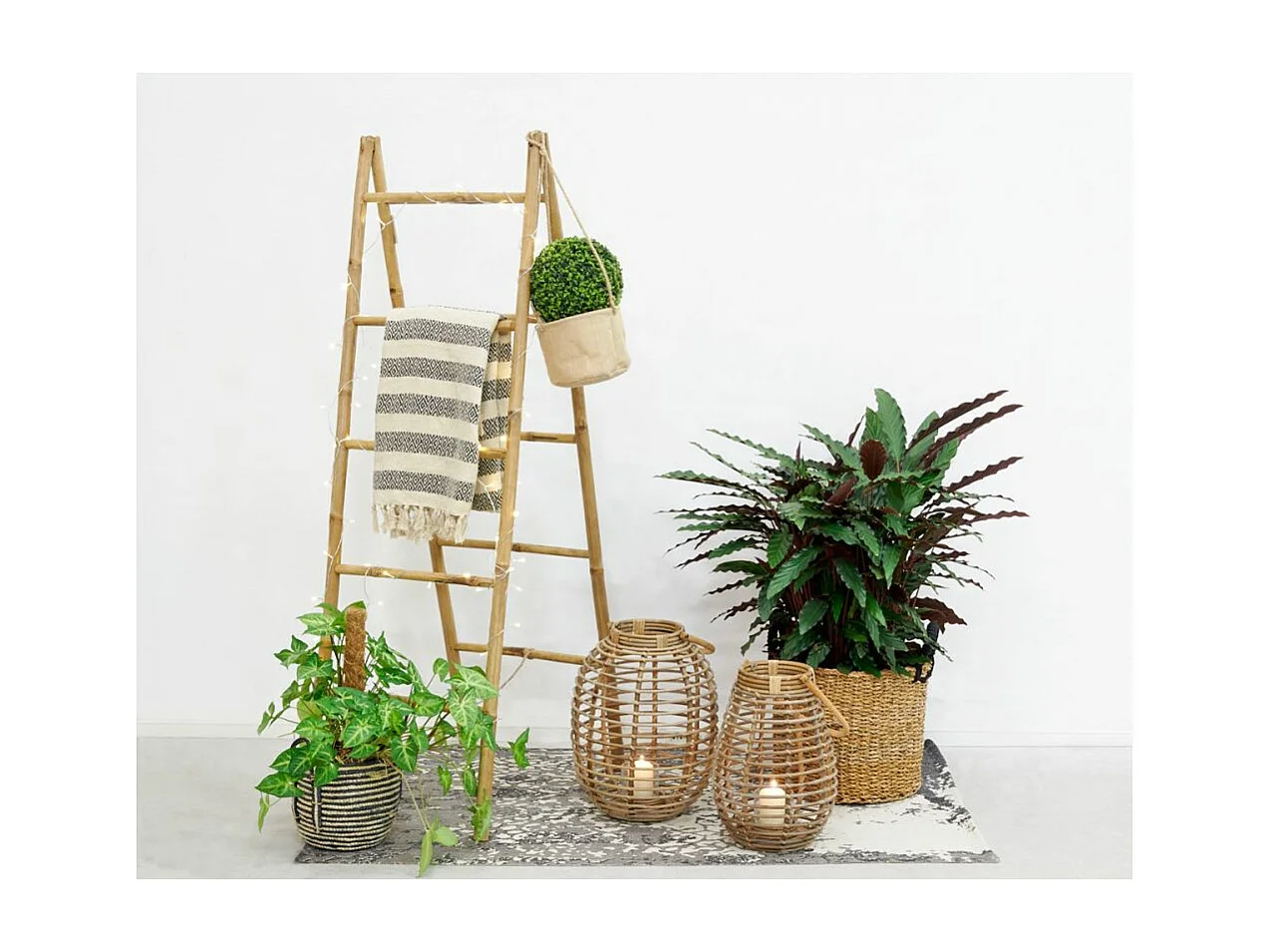 Tapis en coton délavé à motifs 150 x 90 cm