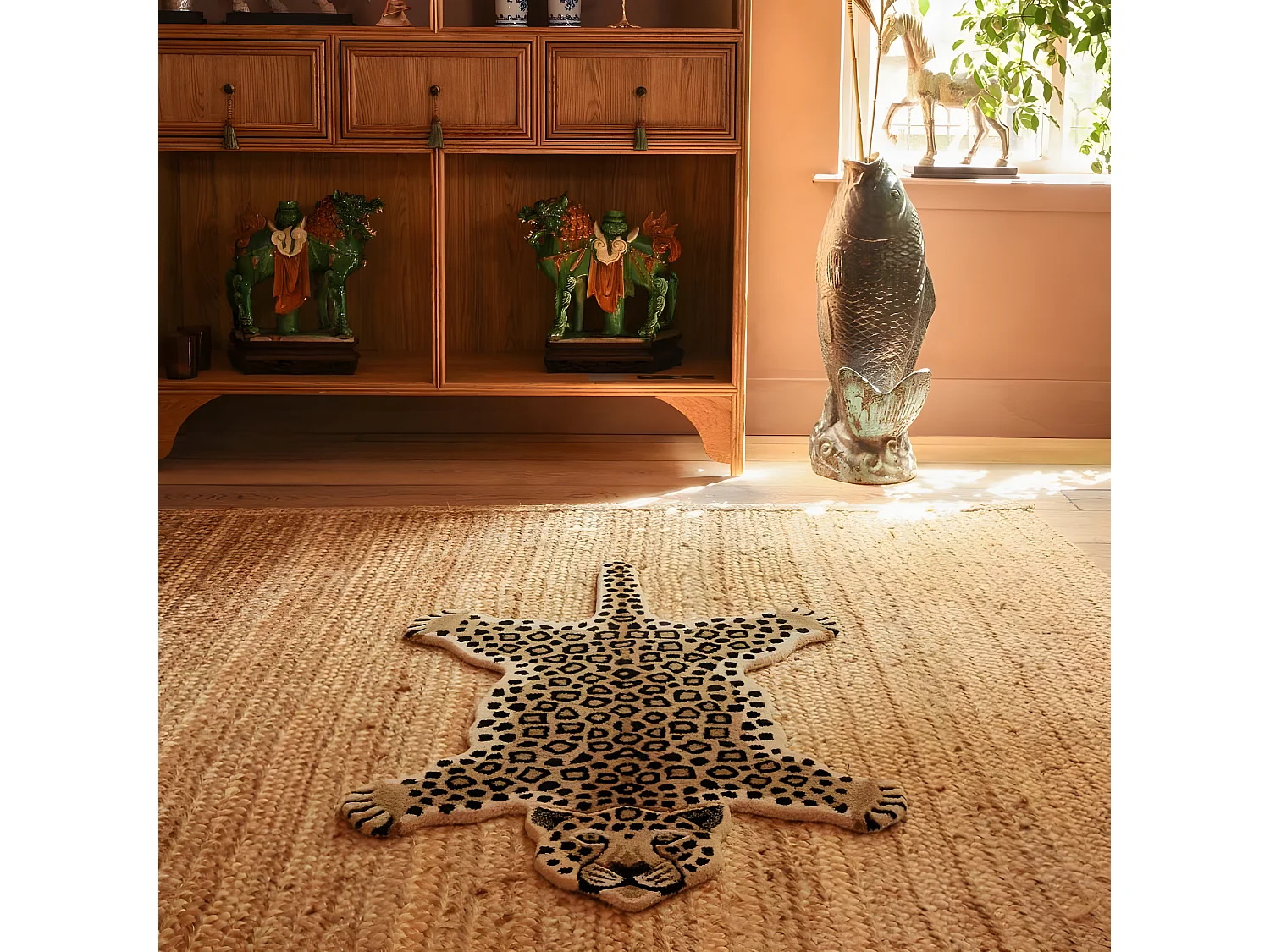 Großer Teppich aus Wolle "Léopard"