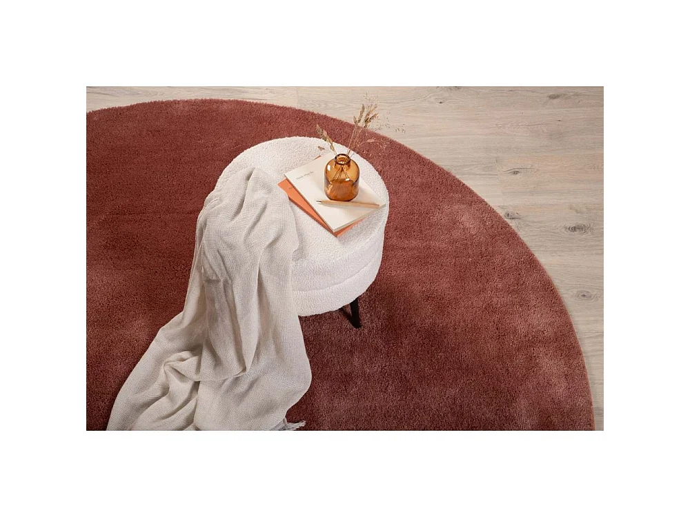 Undra vloerkleed Ø200 cm polyester roze.