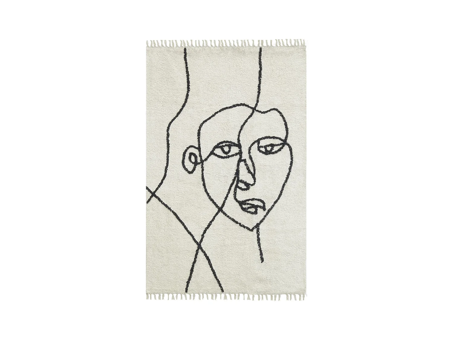 Tapis en coton Visage abstrait 180 x 120 cm