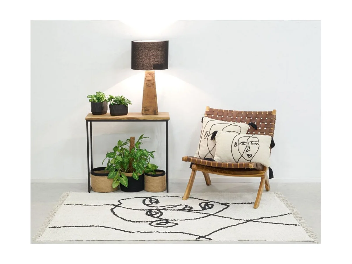 Tapis en coton Visage abstrait 180 x 120 cm