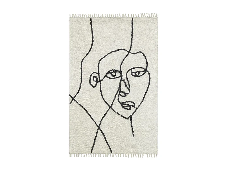 Tapis en coton Visage abstrait 180 x 120 cm