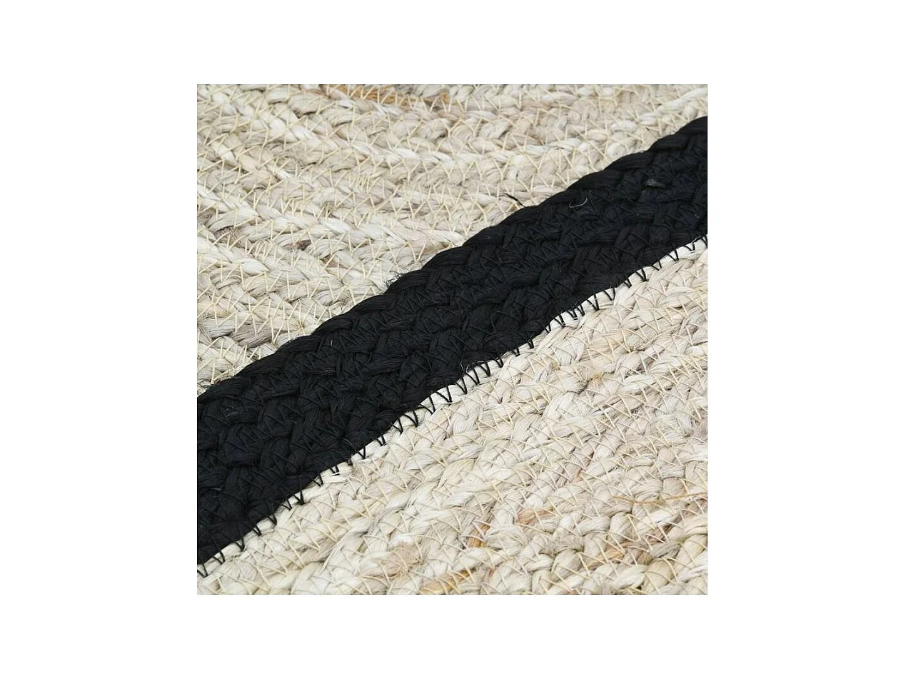 Tapis rond jute naturelle avec bords noirs Diamètre 150cm