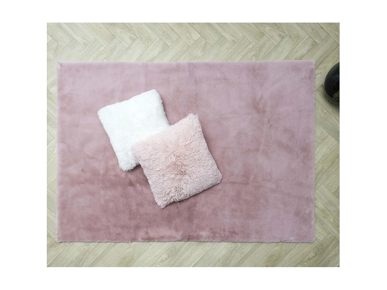 Tapis Imitation Fourrure Fin Ecru 120x170cm Beige