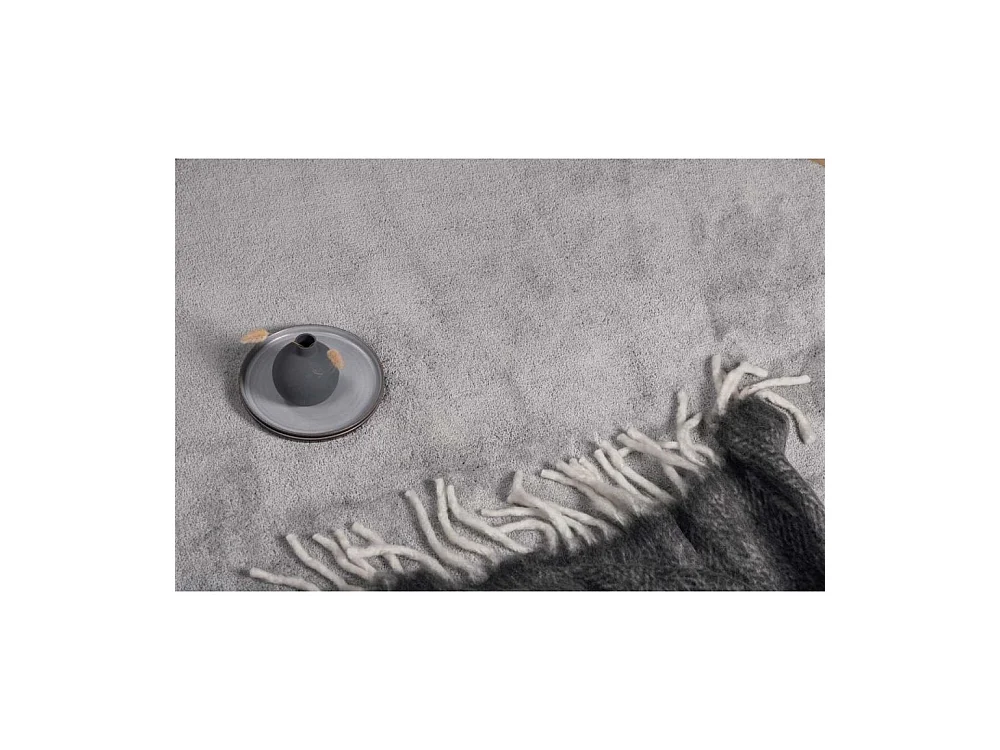 Undra vloerkleed Ø200 cm polyester grijs.