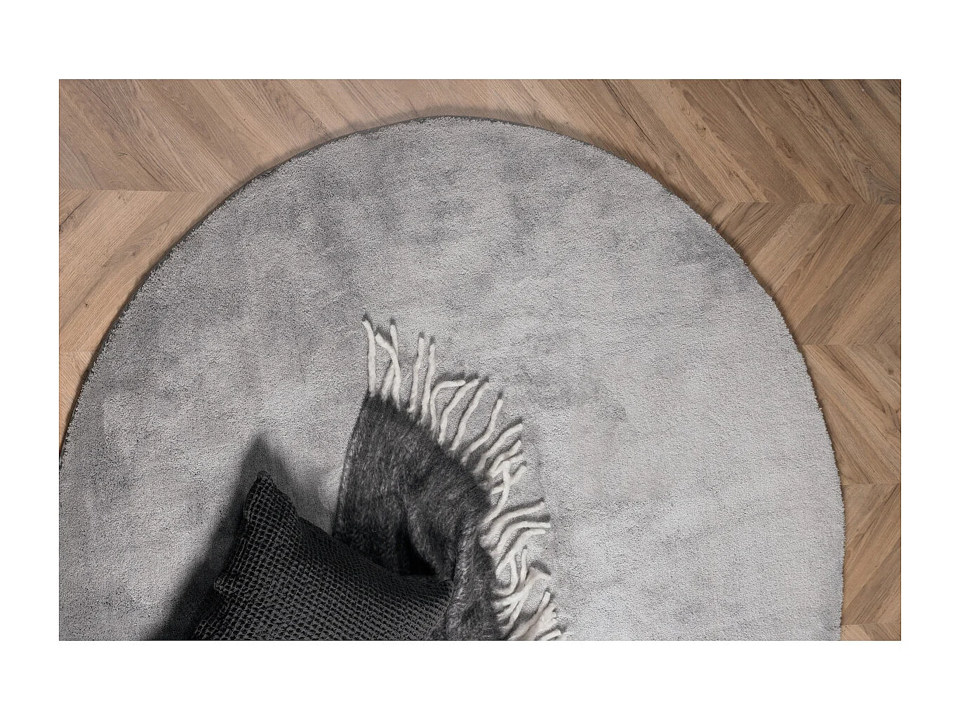 Tapis Déco Rond "Undra" 200cm Argent