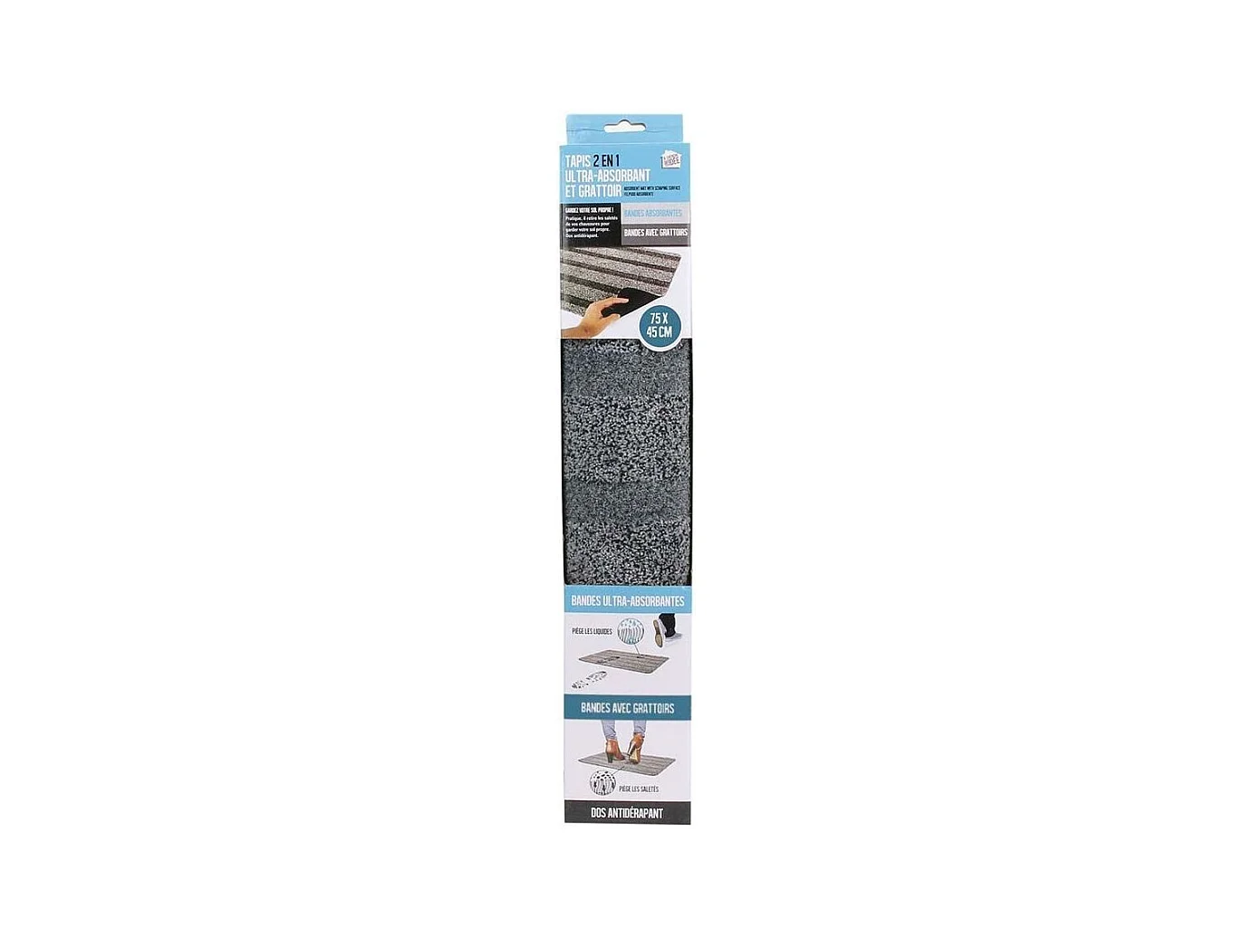 TAPIS 2EN1 ULTRA ABSORBANT ET GRATTOIR 45X75CM M8