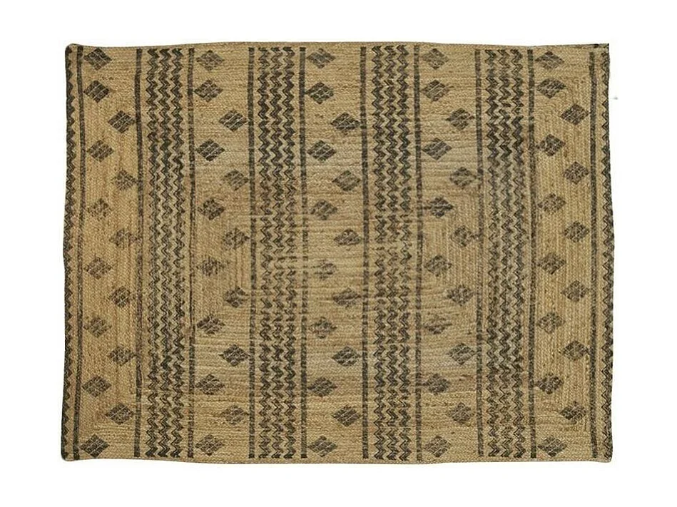 Tapis rectangulaire en jute naturelle et teintée