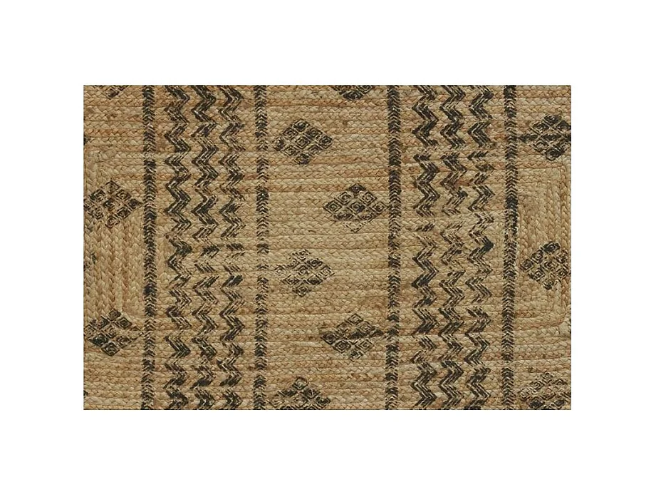 Tapis rectangulaire en jute naturelle et teintée
