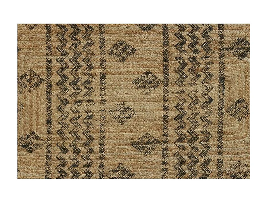 Tapis rectangulaire en jute naturelle et teintée