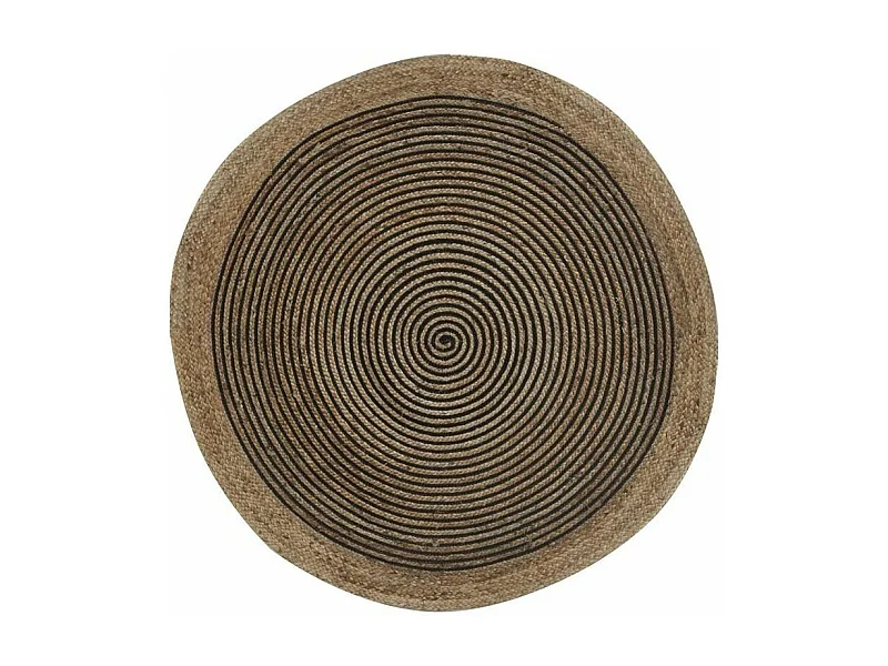 Tapis en jute et coton noir Diamètre 150cm