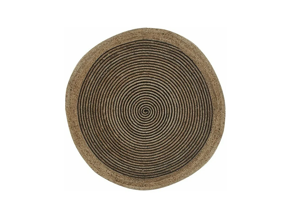 Tapis en jute et coton noir Diamètre 150cm