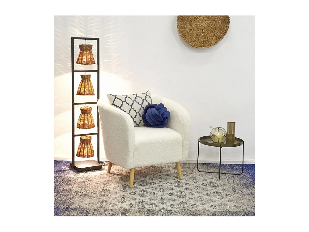 Tapis jacquard bleu 280 cm