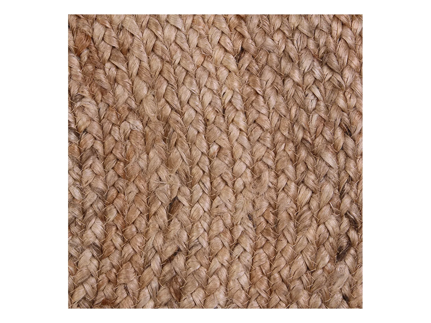 Tapis Rond Jute Bord Noir 120cm Beige, Noir