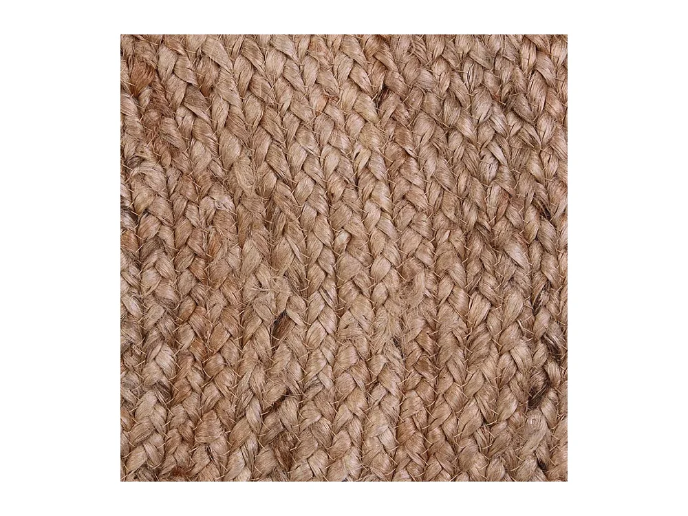 Tapis Rond Jute Bord Noir 120cm Beige, Noir