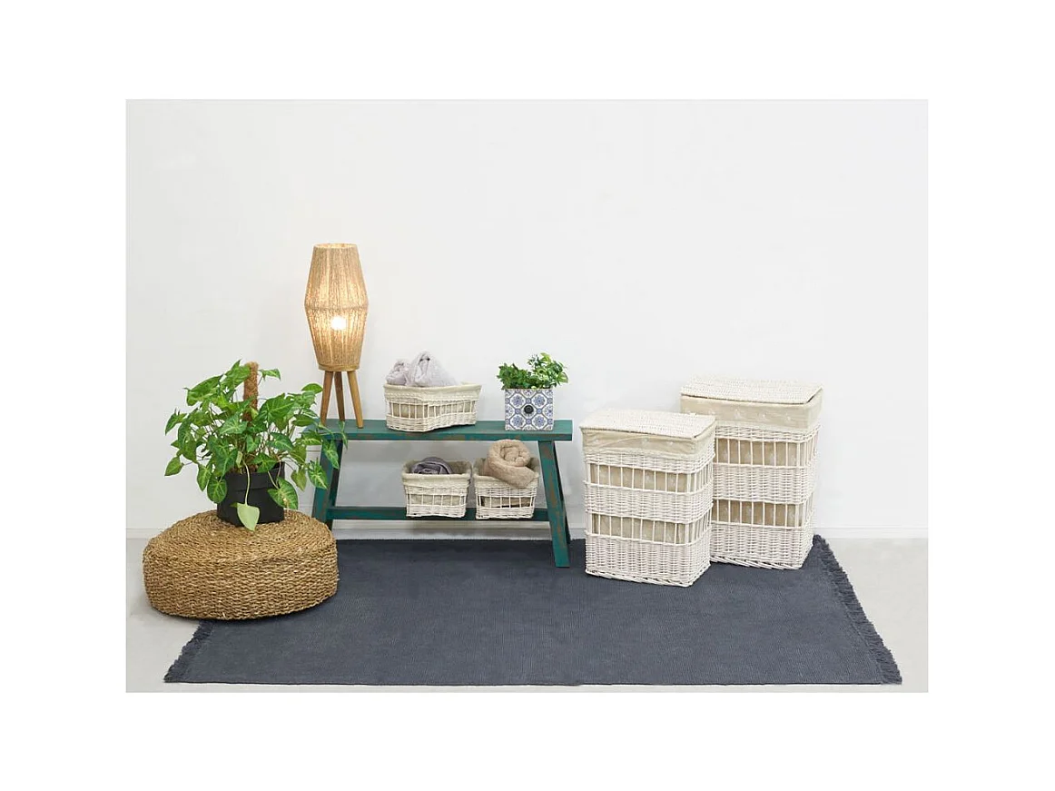 Tapis en coton à franges