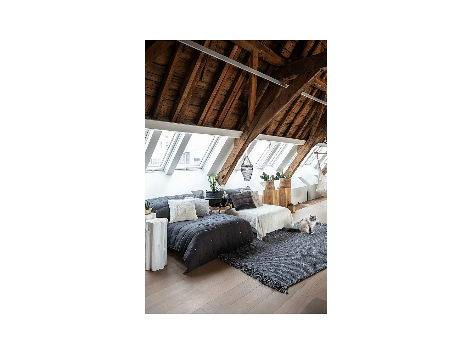 Tapis en laine gris Kulti 170 x 120 cm