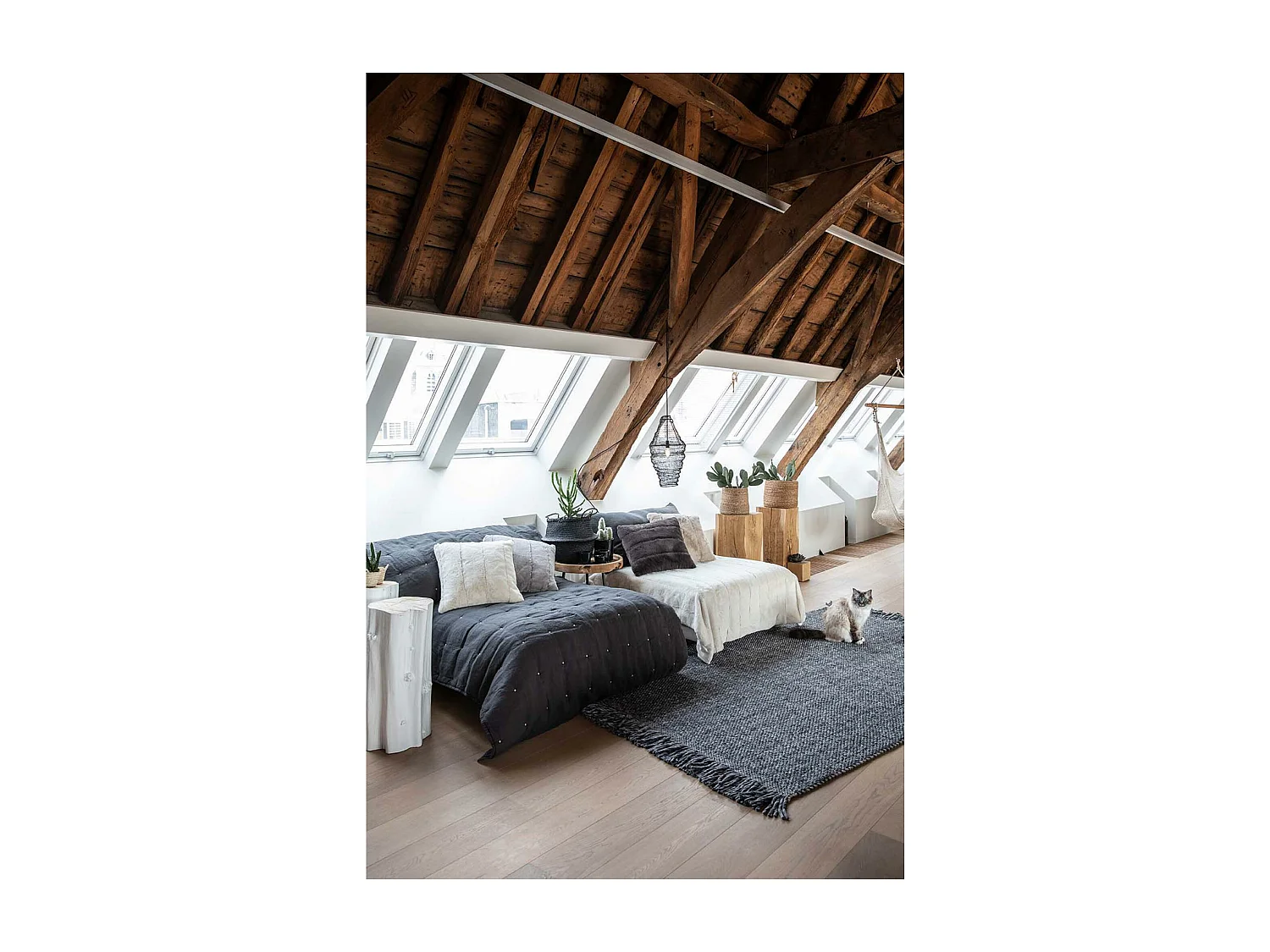 Tapis en laine gris Kulti 170 x 120 cm