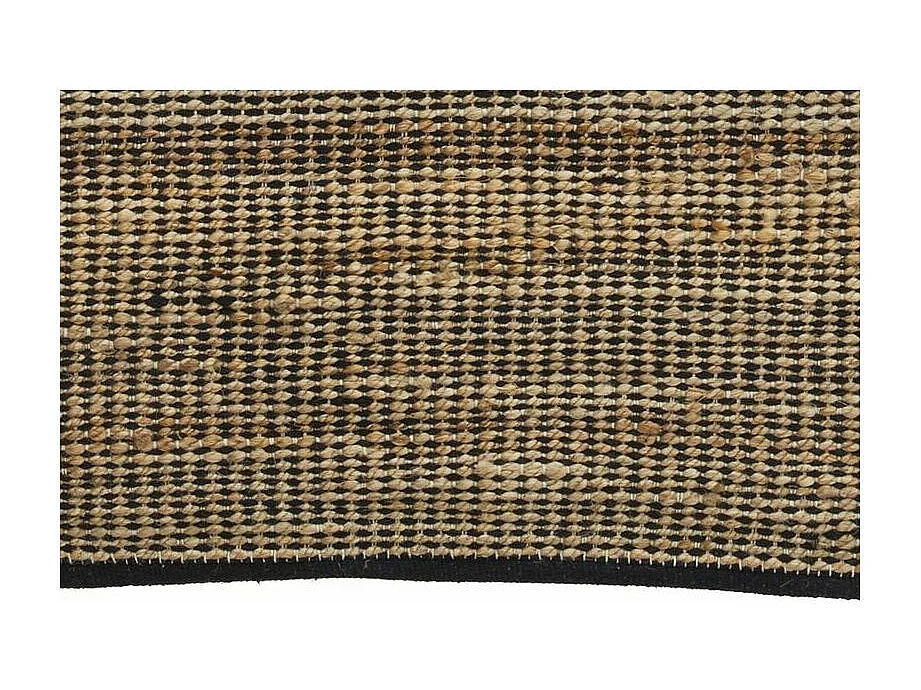 Tapis rectangulaire en jute et coton noir