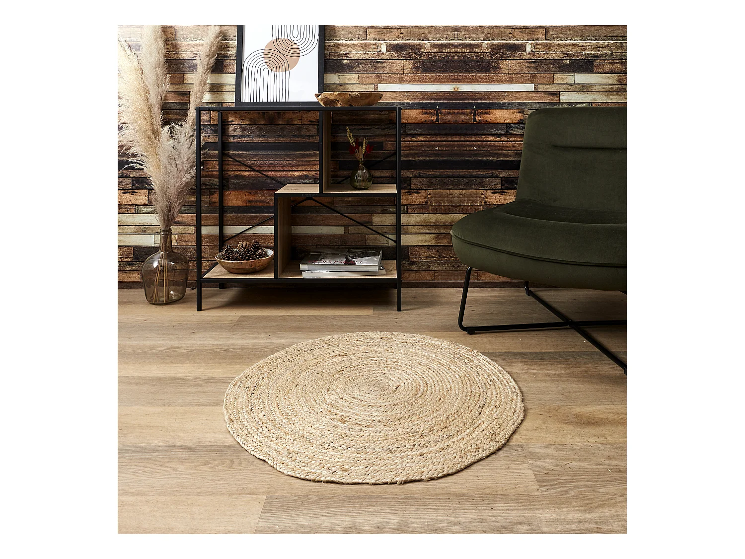 Tapis Rond Jute 80cm Marron