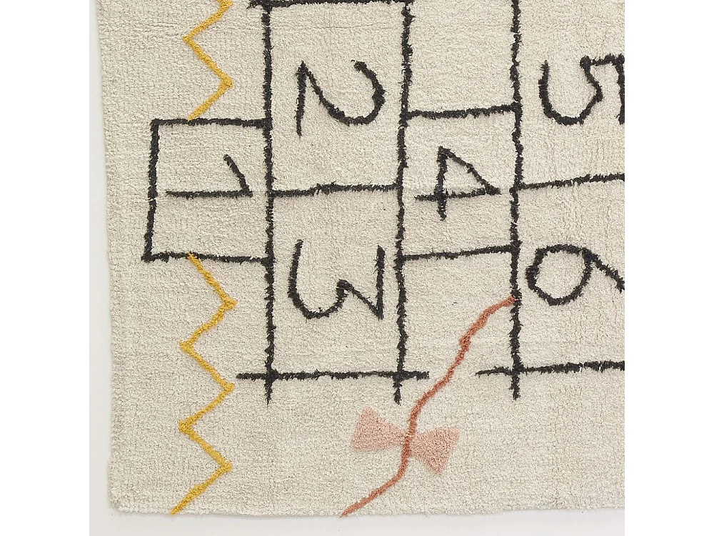 Tapis marelle en coton tufté multicolore