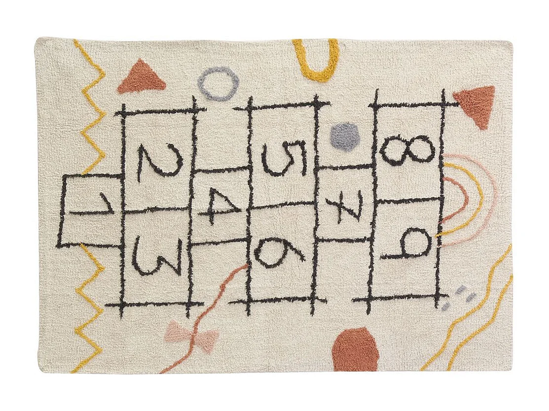 Tapis marelle en coton tufté multicolore