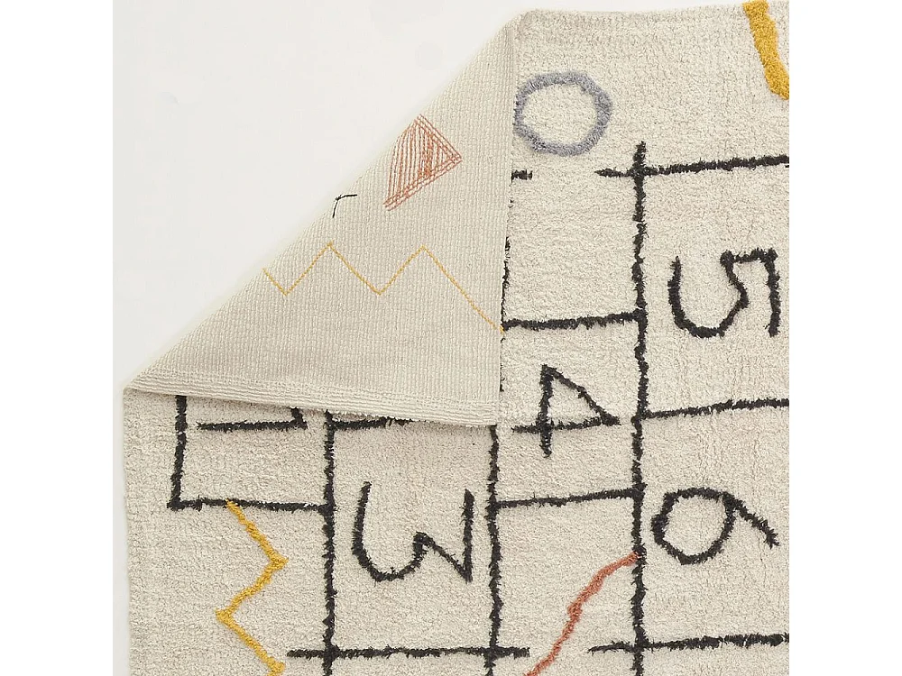 Tapis marelle en coton tufté multicolore