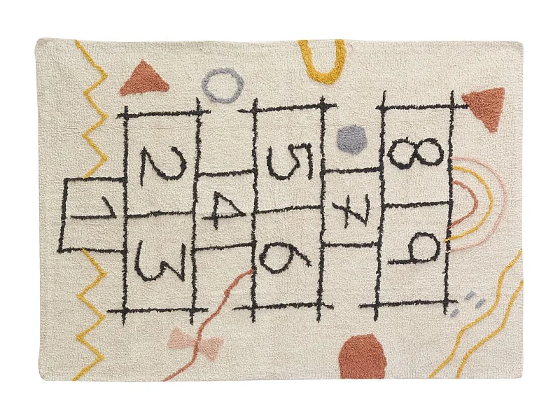 Tapis marelle en coton tufté multicolore