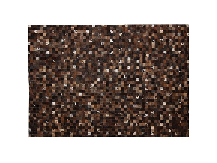 Tapis en peau de vache véritable Mosaïque Marron