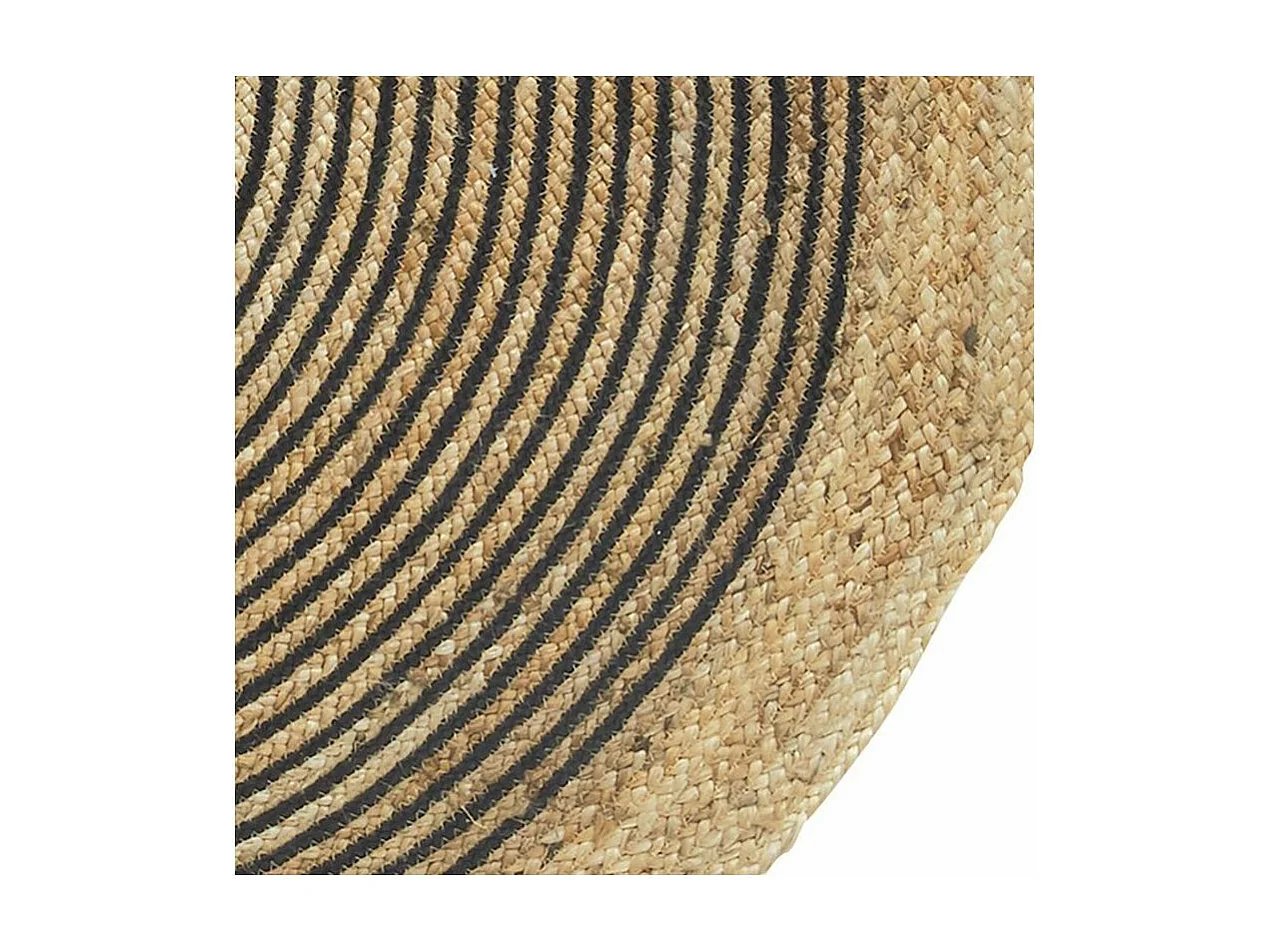 Tapis rond en jute et coton noir Diamètre 120 cm