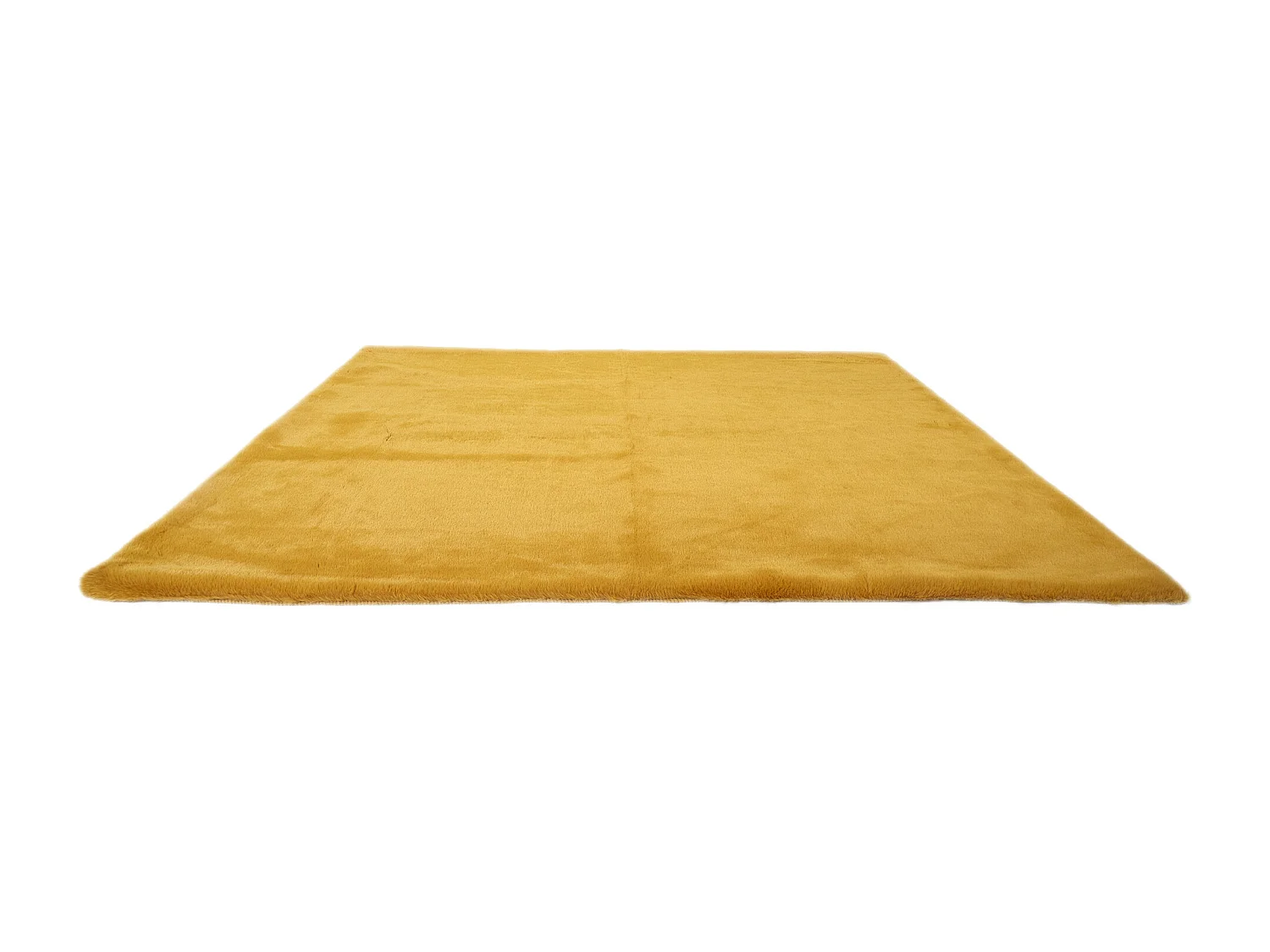Tapis Imitation Fourrure Fin Moutarde 120x170cm Jaune