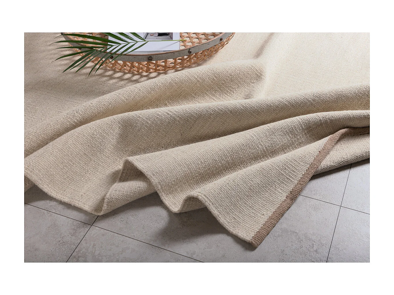 Jaipur vloerkleed 240x170 cm wol beige.