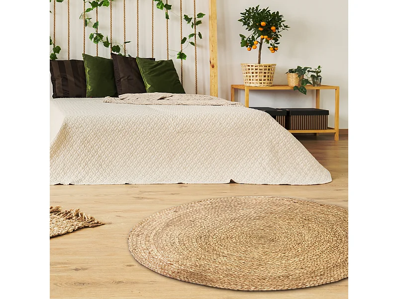 Tapis Rond Jute 120cm Beige