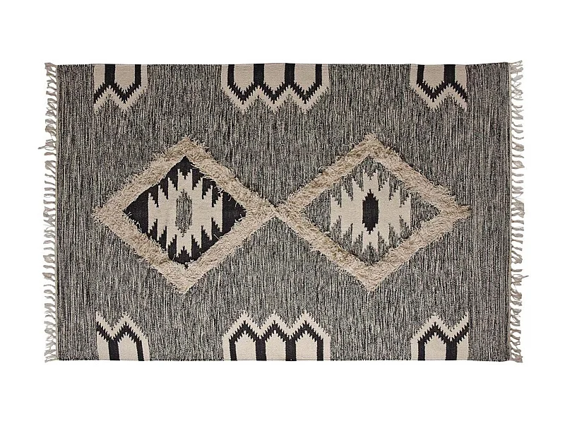 Tapis motif aztèque en coton 90 x 60 cm