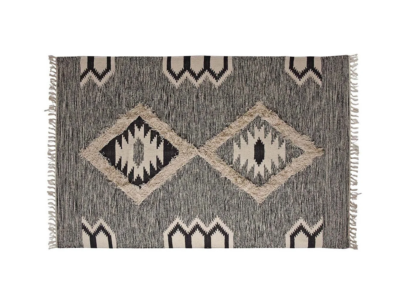 Tapis motif aztèque en coton 90 x 60 cm