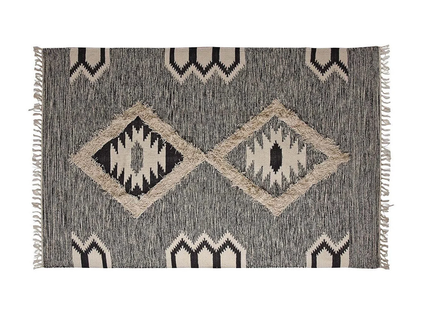 Tapis motif aztèque en coton 90 x 60 cm