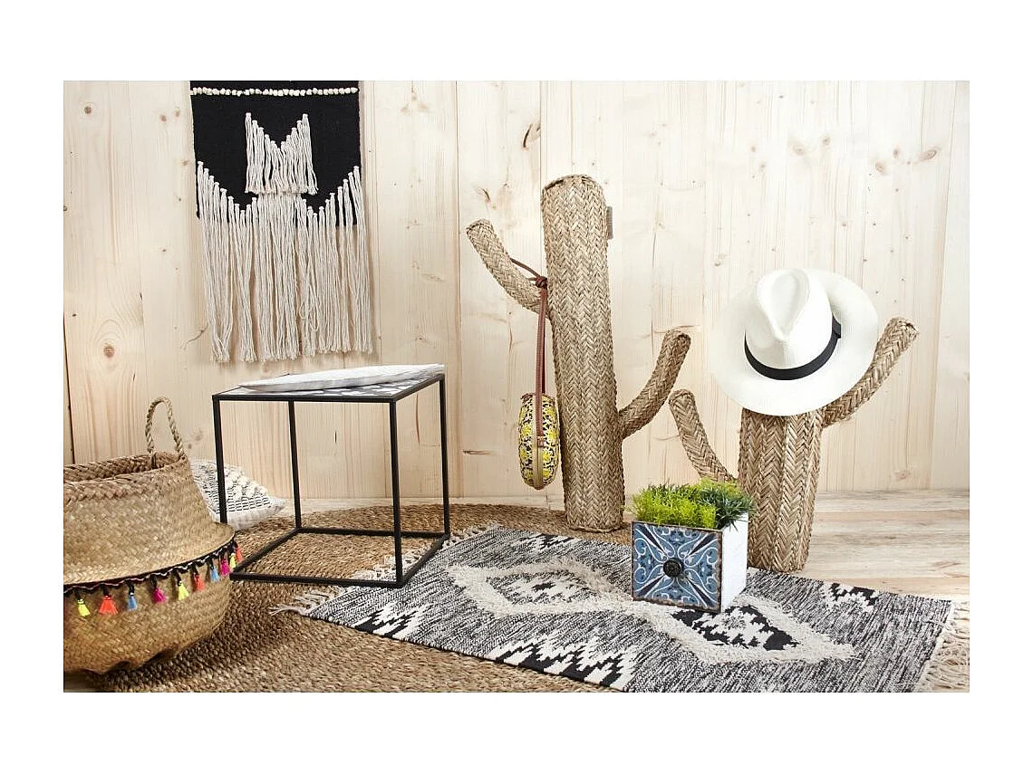 Tapis motif aztèque en coton 90 x 60 cm