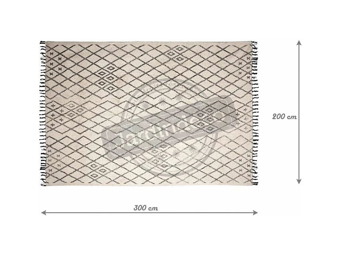 Tapis berbère en coton Masuna 300 x 200 cm