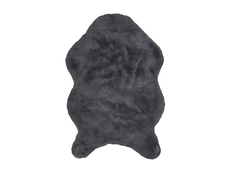 Tapis Imitation Fourrure Poil Fin Gris 60x90cm Gris