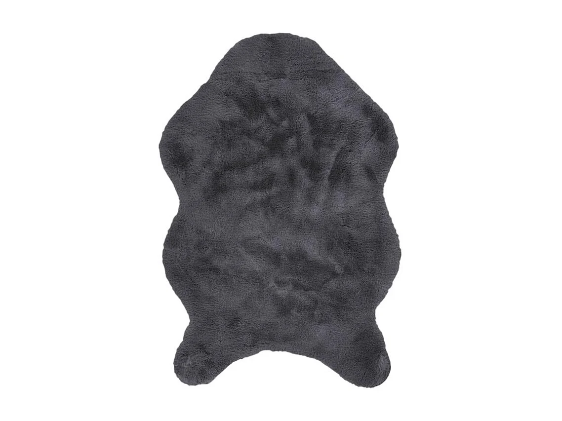 Tapis Imitation Fourrure Poil Fin Gris 60x90cm Gris