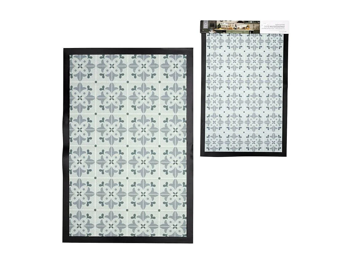 Tapis Déco à Motifs "Mosaïque" 40x60cm Gris