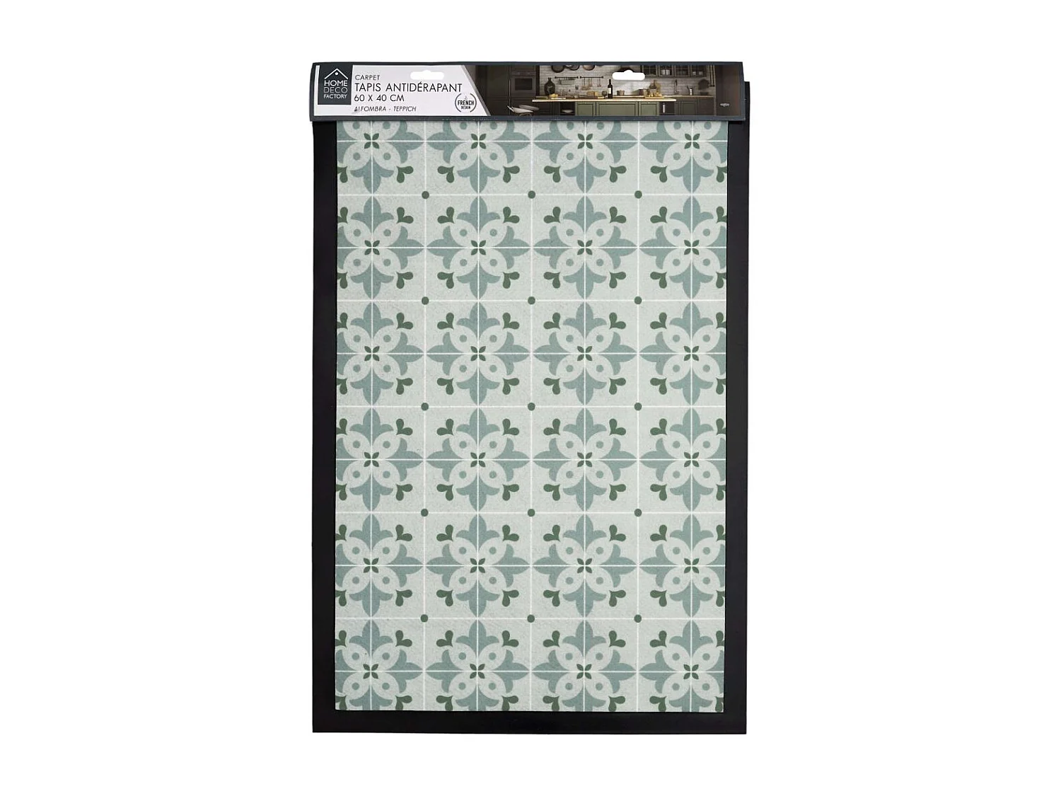 Tapis Déco à Motifs "Mosaïque" 40x60cm Gris