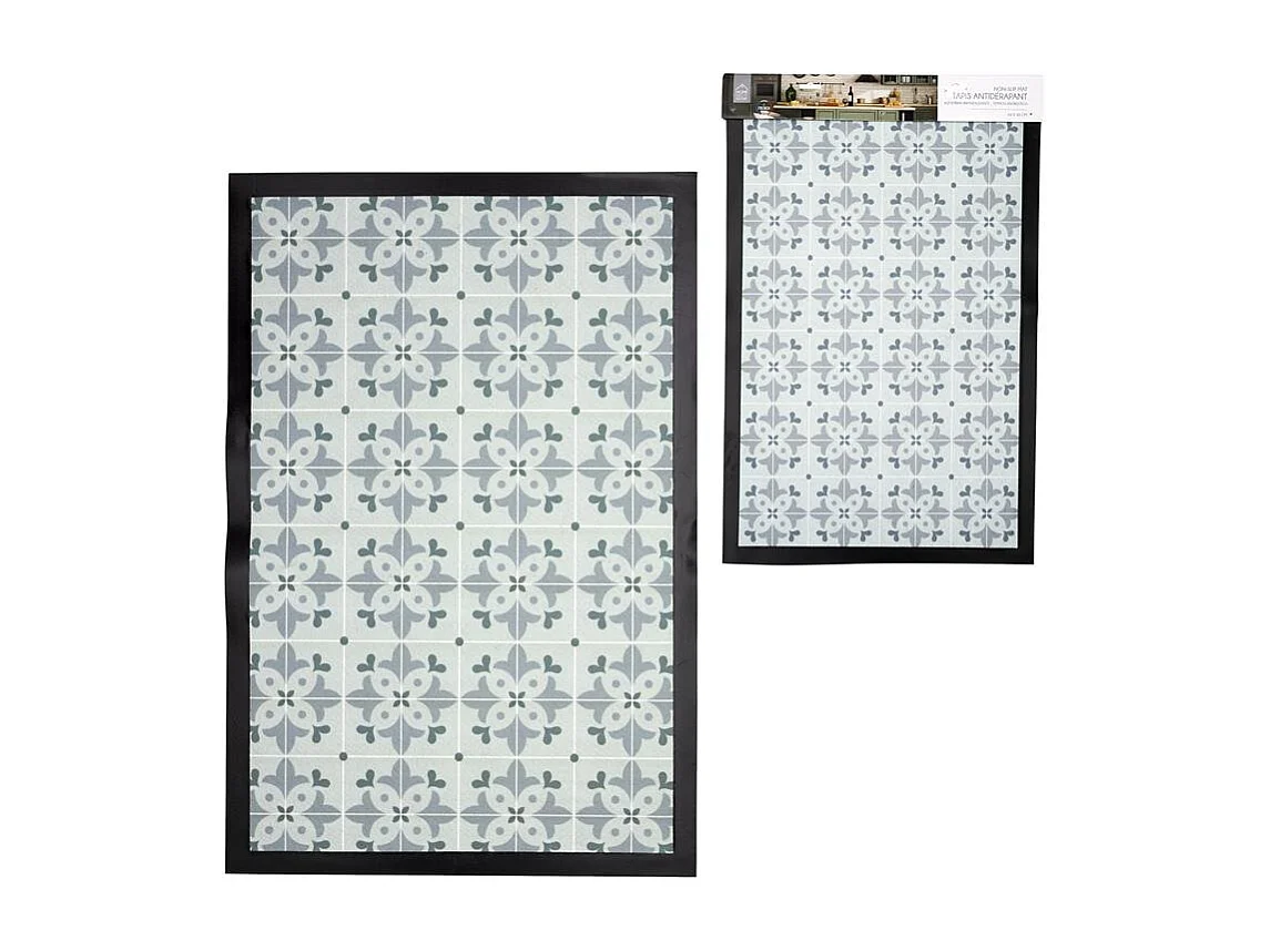 Tapis Déco à Motifs "Mosaïque" 40x60cm Gris