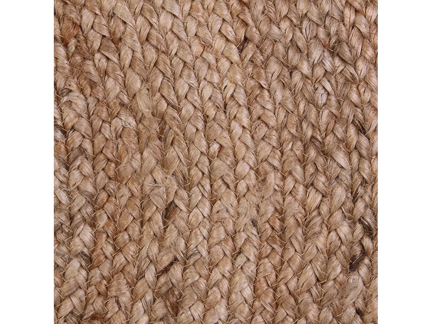 Tapis Jute Bord Blanc 120cm Beige, Blanc